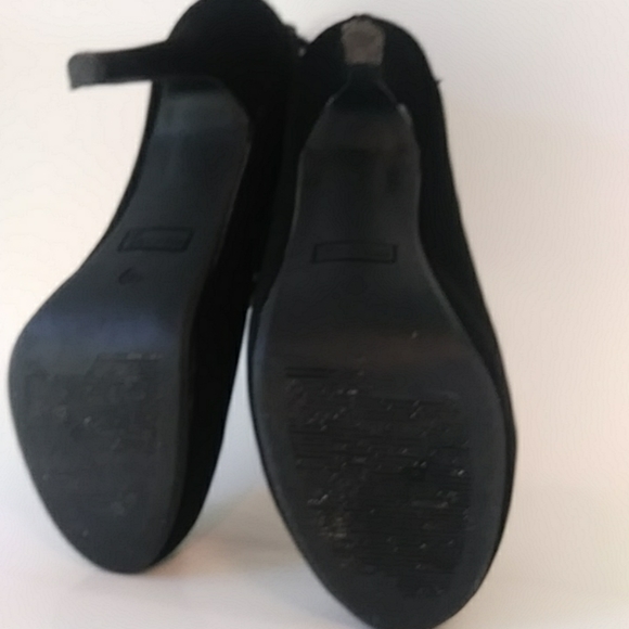 Madeline Girl Black Suede Booties with Rhinestones - Picture 7 of 8